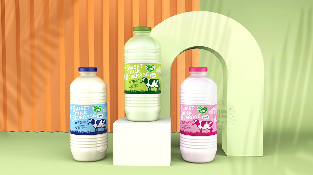 启木甜牛奶品牌包装设计(图1)